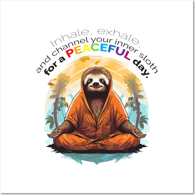 Yoga Sloth Wall Art by Yopi